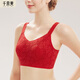 千奈美內衣女大胸顯小薄款無(wú)痕無(wú)鋼圈全罩杯收副乳文胸 大紅色 L
