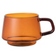 利快馬克杯日本琥珀色把手復古咖啡杯耐熱玻璃水杯茶杯 把手款  270ml