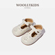 小羊沃利woollykids春季兒童真皮軟底防滑女童寶寶魔術(shù)貼學(xué)步鞋子 奶油白 22 碼內長(cháng)14.5cm適合腳長(cháng)14.0 -14.4cm