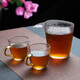 雅集耐熱玻璃茶杯 錘紋玻璃杯 耐高溫防爆小品茶杯子100ml 2只裝 錘紋公道杯180ml+2個錘紋小茶杯100ml組合
