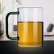 祥業(yè) 玻璃杯 彩色帶把有手柄玻璃運動水杯飲料果汁商務(wù)辦公家用茶水杯 綠色帶把玻璃杯（小） 300ml