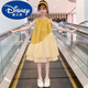 迪士尼女童連衣裙夏裝2024新款兒童衣服小女孩漂亮裙子中大童無(wú)袖公主裙 150 建議65-80斤 黃色連衣裙