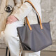 ANDSEEYOU品牌 日系文藝休閑背包 時(shí)尚女士尼龍帆布包 潮流通勤單肩包 大容量購物袋新款托特包 雅灰色