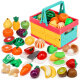 纽奇 过家家仿真儿童玩具蔬菜水果切切乐25件套配手提野餐篮 果蔬系列