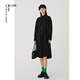 噢姆（AUM）【羊毛裙】AUM噢姆冬季新款黑色長(cháng)裙休閑好搭H型羊毛連衣裙 黑色 L