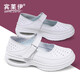 賓萊伊（BINLAIYI）氣墊護士鞋夏季軟底踩屎感透氣新款厚度輕便工作鞋美容院醫護專(zhuān)用 經(jīng)典白/鏤空/新型氣墊 36