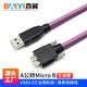 百翼 工業(yè)相機(jī)USB3.0線A公轉(zhuǎn)MicroB線纜高柔帶螺絲固定帶鎖 兼容海康大華大恒 Basler USB3.0 高柔型 紫色 0.5米