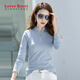 LOVER RUCCI春裝2025年新款純棉長(zhǎng)袖T恤女運(yùn)動(dòng)半高領(lǐng)拉鏈打底衫春秋小衫上衣 灰藍(lán)色 2XL 115-125斤