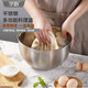 學(xué)廚打蛋盆洗菜盤(pán)烘焙工具20cm不銹鋼帶刻度打蛋盆廚房多功能加厚容器