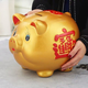 陶瓷金豬存錢罐成人只進(jìn)不出儲(chǔ)蓄罐儲(chǔ)錢罐大號(hào)硬幣紙幣禮物禮品 只進(jìn)不出(聚財(cái))有坐墊 優(yōu)級(jí)：周長約54cm（約存五萬紙幣