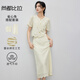 尚都比拉蕾絲新中式小香風(fēng)套裝女夏季勾花短袖外套半身裙套裝 米杏色 M