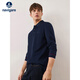 納維凱爾意大利小帆船男士全棉純色長(cháng)袖翻領(lǐng)POLO衫1335024506 藍 2XL/54 