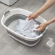 優(yōu)依?？烧郫B嬰幼兒浴盆洗衣盆大號加厚塑料盆便攜式新生兒洗澡盆 灰色
