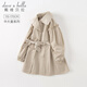 戴維貝拉（DAVE＆BELLA）女童秋裝兒童中長(cháng)款風(fēng)衣洋氣女孩休閑外套大童女裝中大童外衣秋季 淺卡其 140cm（建議身高130-140cm）
