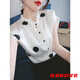 柒十念波點(diǎn)夏季短袖雪紡襯衫女夏新款t恤無(wú)袖女士遮肚子上衣小衫 波點(diǎn) L 170