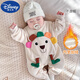 迪士尼（Disney）加絨連體衣嬰兒可愛(ài)寶寶外出服秋冬嬰幼兒爬服哈衣冬恐龍衣服男寶 白色 (加絨保暖) 66cm