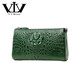 V.V.Brown 奢侈品真鱷魚(yú)皮女士鏈條時(shí)尚斜挎包大容量單肩包宴會(huì )包生日禮物 綠色