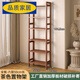 胖東來(lái)同款廚房夾縫置物架多層收納架子落地簡(jiǎn)易楠竹客廳靠墻書(shū)貨 (全板)奶茶色6層50長(cháng)