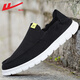 回力男鞋帆布鞋男春夏季2026一腳蹬懶人休閑鞋子男軟底老北京布鞋男 黑色 42
