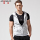 簡(jiǎn)束男士運動(dòng)馬甲背心潮流薄款修身衛衣無(wú)袖外套純色棉質(zhì)健身坎肩背心 灰色 2XL （83kg左右）