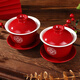夢(mèng)橋 敬茶杯結(jié)婚用品紅色囍字陶瓷對(duì)杯結(jié)婚禮物伴手禮送新人婚禮套裝