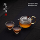 HITOMI玻璃茶壺過濾泡茶壺加厚錘紋壺耐熱耐高溫家用花茶壺紅茶功夫茶具玻璃壺 星羅壺300ml+磨砂凝霜*2