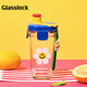 Glasslock&wigglewiggle聯(lián)名款卡通印花玻璃水杯家用手提新款杯子花朵380ml