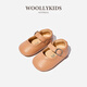小羊沃利woollykids秋透氣真皮鞋子小嬰兒低幫女童小童軟底學(xué)步鞋 可可棕 內(nèi)長13cm 適合腳長12.5cm