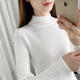 盛賽熙2023春秋新款半高領(lǐng)毛衣女春打底衫女長(cháng)袖毛線(xiàn)上衣修身學(xué)生針織衫 白色 均碼【80-145斤】