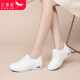 紅蜻蜓女鞋休閑鞋女厚底氣墊小白鞋女護士百搭板鞋女WXB342671白色37