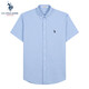 U.S. POLO ASSN.短袖襯衫男夏季純棉商務(wù)休閑寬松免燙男士上衣襯衣淺藍(lán)M