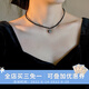 伊黛兒超萌貓咪珍珠項(xiàng)鏈超閃黑尖晶石頸鏈choker鎖骨鏈輕奢小眾生日禮物 L1084貓咪鎖骨鏈36+6cm