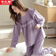芊之雅（QIANZHIYA）睡衣女生冬款可愛(ài)加厚加絨套裝秋冬天珊瑚絨保暖秋冬海島絨居家服 LGH-A2713#薰衣草紫 女M/160