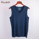 意大萊（yidalai）蠶絲內衣男士無(wú)痕保暖背心中老年內衣加絨秋冬季打底上衣單件 深藍 9674 180(XXXL)