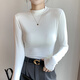 妙奕嘉半高領(lǐng)打底衫女士長(cháng)袖t恤白色黑色新款秋裝上衣正肩秋衣莫代爾 莫代爾小立領(lǐng)上衣【白色】 L 【建議95-110斤】