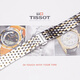 天梭表帶1853力洛克鋼帶男表手表Tissot配件T41原裝女鋼表俊雅男 間金色 19mm