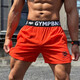 GEKM 肌肉健身兄弟夏季運動(dòng)休閑短褲男跑步訓練速干健美3分褲 桔紅色 XXL【建議150-170斤】