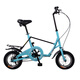 GOGOBIKE 12英寸迷你便攜學(xué)生男女式成人小型高碳鋼折疊自行車小輪單車 藍(lán)色（偏藍(lán)綠）