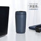 膳魔師（THERMOS） 新款白領(lǐng)辦公杯子 高檔精致高顏值JDP-400 隨行保溫杯 定制LOGO 深藍 420ml（密封）
