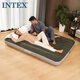 INTEX雙人充氣床墊家用打地鋪氣墊床單人辦公午休折疊床戶(hù)外帳篷防潮墊 橄欖綠203*152*25CM雙人加大 標配床墊（不含充氣泵）