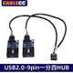 CableCC主板USB插針一分二杜邦分接線USB2.0 9針9PIN一分四主板USB2.0 9PIN轉雙9PIN USB2.0-A公轉9Pin USB2.0-9pin一分四 默認