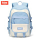 第九城 初中生書(shū)包女生高中減負大容量雙肩包校園簡(jiǎn)約中學(xué)生休閑運動(dòng)包 卡其配藍