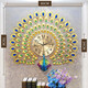戀妝（Lianzhuang） 孔雀掛鐘客廳歐式創(chuàng)意時(shí)鐘家用掛表電子鐘石英中國(guó)風(fēng)鐘表客廳 升級(jí)孔雀大金80*70cm