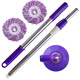 千木尋【加強防爆轉拖桿】好神拖把桶配件手壓免手洗旋轉手壓急速桿加強加粗防爆墩布桿不銹鋼桿通用拖把桿 (紫色)加粗桿+塑料盤(pán)+2頭
