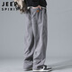 JEEP SPIRIT吉普休閑褲男春夏季直筒褲子男寬松闊腿褲燈芯絨男褲 深灰 XL