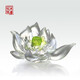 琉璃工房（LIULIGONGFANG） 琉璃工房 LIULI  桌面擺件 蓮花 清靜自心（配底座） 透明綠色