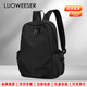 路維希 LUOWEESER高檔品牌雙肩包男輕便小背包休閑短途旅行休閑男士小包簡(jiǎn)約書(shū)包 黑色【升級款】 長(cháng)24*寬12*高35cm
