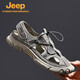 Jeep吉普男鞋涼鞋男夏季透氣沙灘鞋男士包頭休閑鞋子男戶(hù)外運動(dòng)鞋男 灰色 41