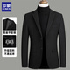 羅蒙羊毛西裝外套男秋冬季款中年商務(wù)休閑小西裝修身毛呢西服男爸爸裝 6806黑色 常規 2XL 185約140-155斤