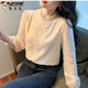 啄木鳥(niǎo)襯衫女新款2025時(shí)尚秋季洋氣減齡百搭上衣時(shí)尚百搭雪紡蕾絲打底衫 珍珠白薄款 L 100-110斤